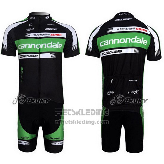 2011 Fietskleding Cannondale Zwart en Groen Korte Mouwen en Koersbroek
